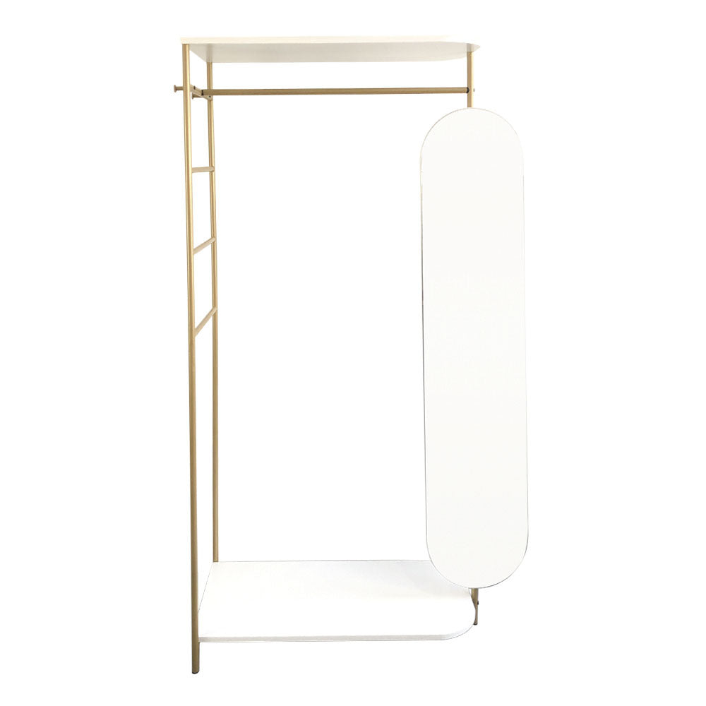 Modern Metal Clothes Rail with Mirror