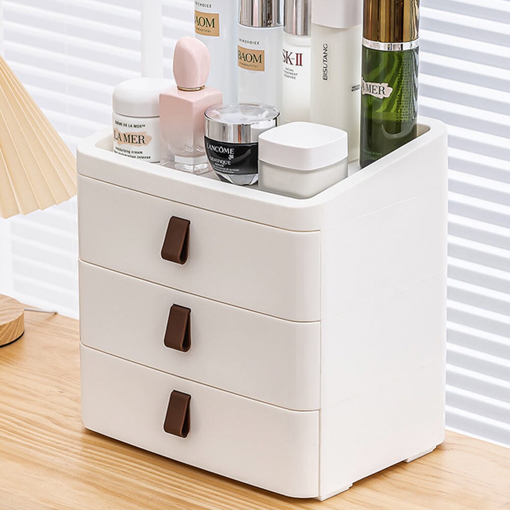 White Desktop Plastic Drawer Storage Organizer Storage Drawers Living and Home 3 Tier 