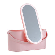 Vanity Travel Makeup Box with LED Light Mirror