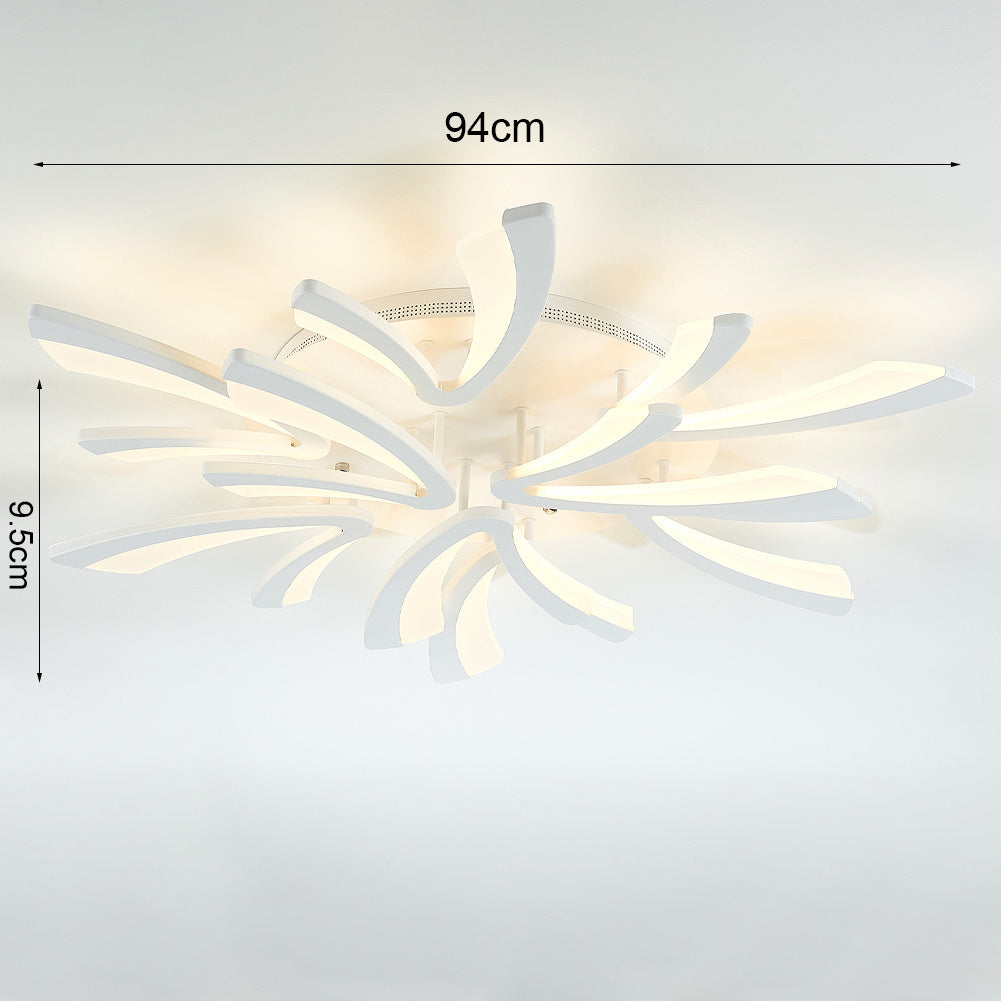 V Shaped Floral Modern Semi-Flush LED Ceiling Light Dimmable/Non-Dimmable Ceiling Lights Living and Home 