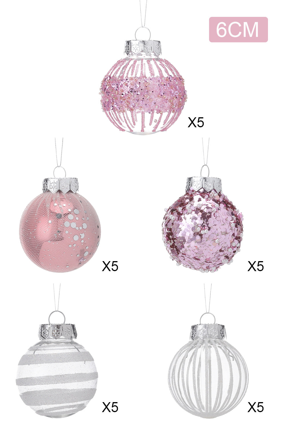 25Pcs Christmas Ball Ornament Set