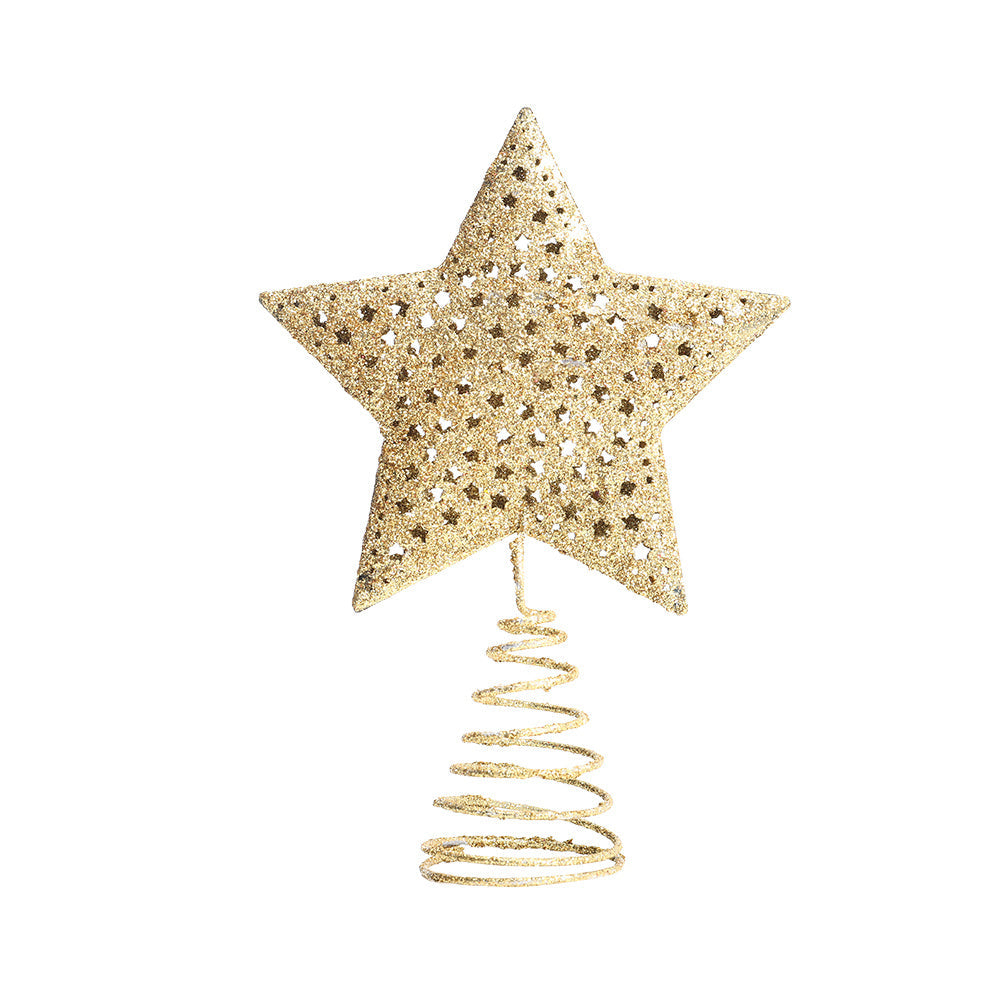 Christmas Tree Star Topper Golden Glitter Ornaments Home Party Decor, SC0109