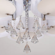 Ceiling Light Semi-Flush Mount , Cylindrical Acrylic Lampshades, Crystal Drops Ceiling Light Living and Home 