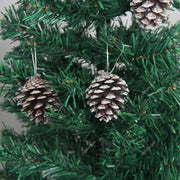 30 Pieces Real Pine Cone Dyed with White Paint Christmas Tree Hanging Ornament Set