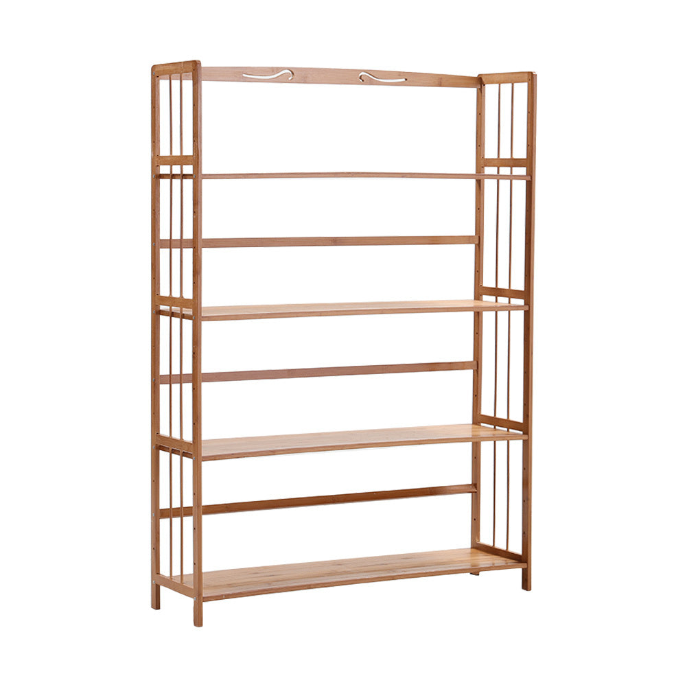 Bamboo Bookshelf Book Rack Organizer Free Standing for Living Room Study Room Office