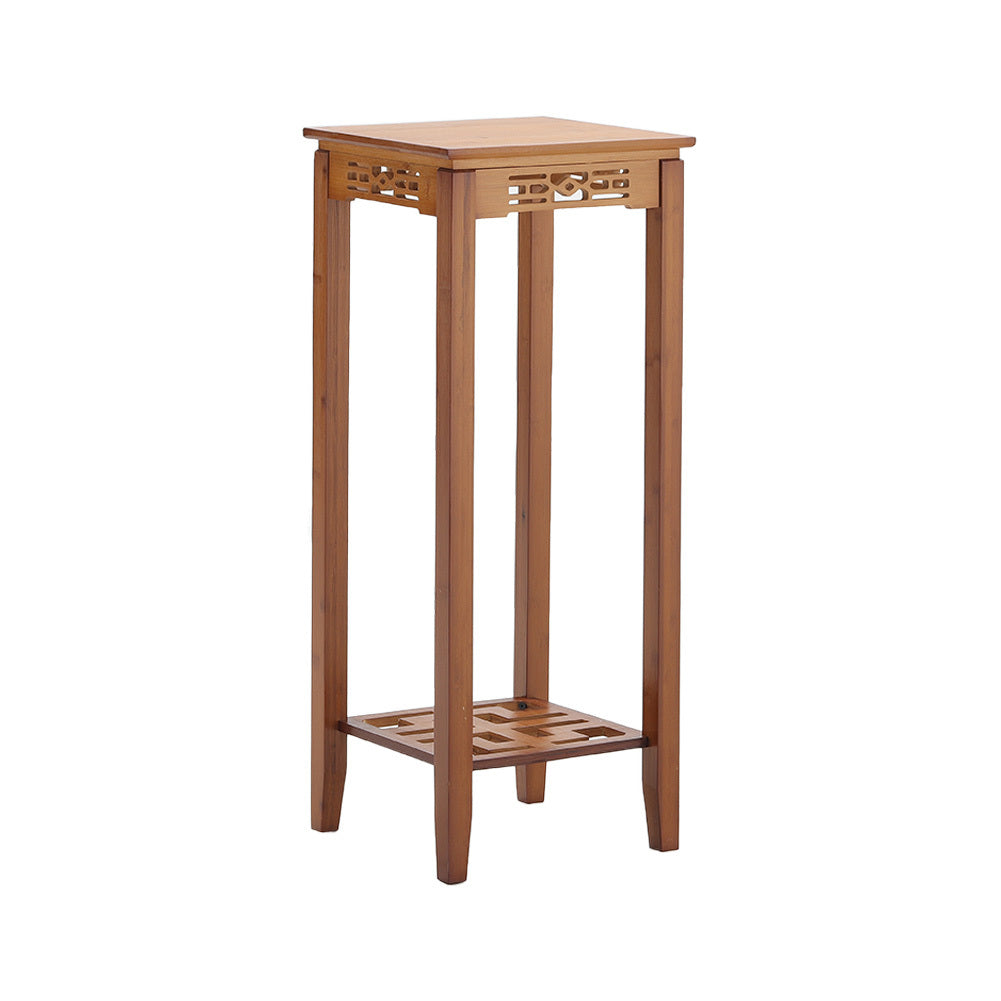 2-Tier Bamboo Plant Stand Classic Chinese Style Flower Stand