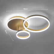 3/5 Circles LED Ceiling Light with Modern Gold FInish, Dimmable/Non-Dimmable Ceiling Lights Living and Home 