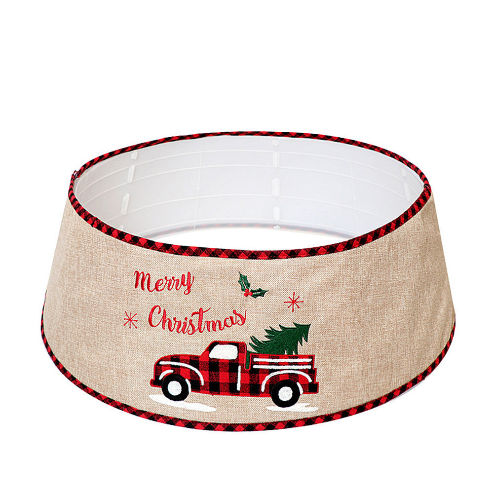 Burlap Merry Christmas Tree Skirt Collar