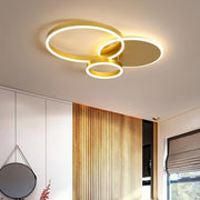 3/5 Circles LED Ceiling Light with Modern Gold FInish, Dimmable/Non-Dimmable Ceiling Lights Living and Home 3 Rings Dimmable 