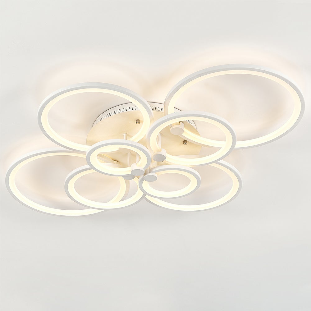 4/6/8 Rings Circle LED Semi-Flush Ceiling Light Dimmable/Non-Dimmable Ceiling Light Living and Home 