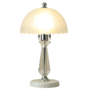 Crystal Table Lamp with Scalloped Lampshade