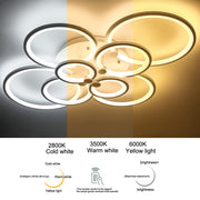 4/6/8 Rings Circle LED Semi-Flush Ceiling Light Dimmable/Non-Dimmable Ceiling Light Living and Home 