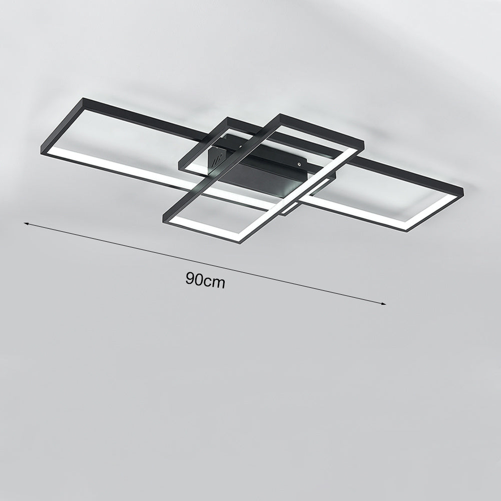 Modern LED Ceiling Light with 3 Black Rectangle Lampshades Ceiling Light Living and Home 