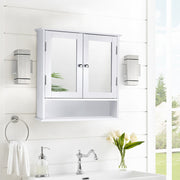 Bathroom Wall-Mounted Storage Cabinet with Double Mirror Doors Bathroom Cabinet Living and Home 