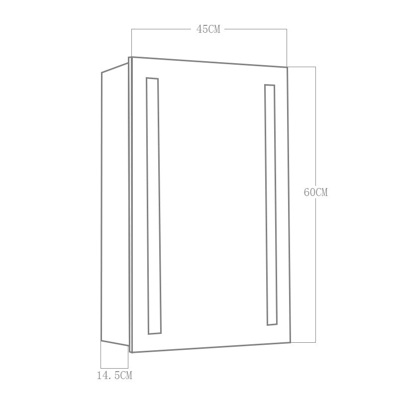 Rectangle LED Illuminated Bathroom Mirror Cabinet (23.62Inch) Bathroom Mirror Cabinets Living and Home 