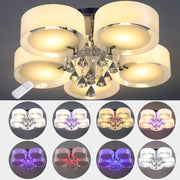 Ceiling Light Semi-Flush Mount , Cylindrical Acrylic Lampshades, Crystal Drops Ceiling Light Living and Home 